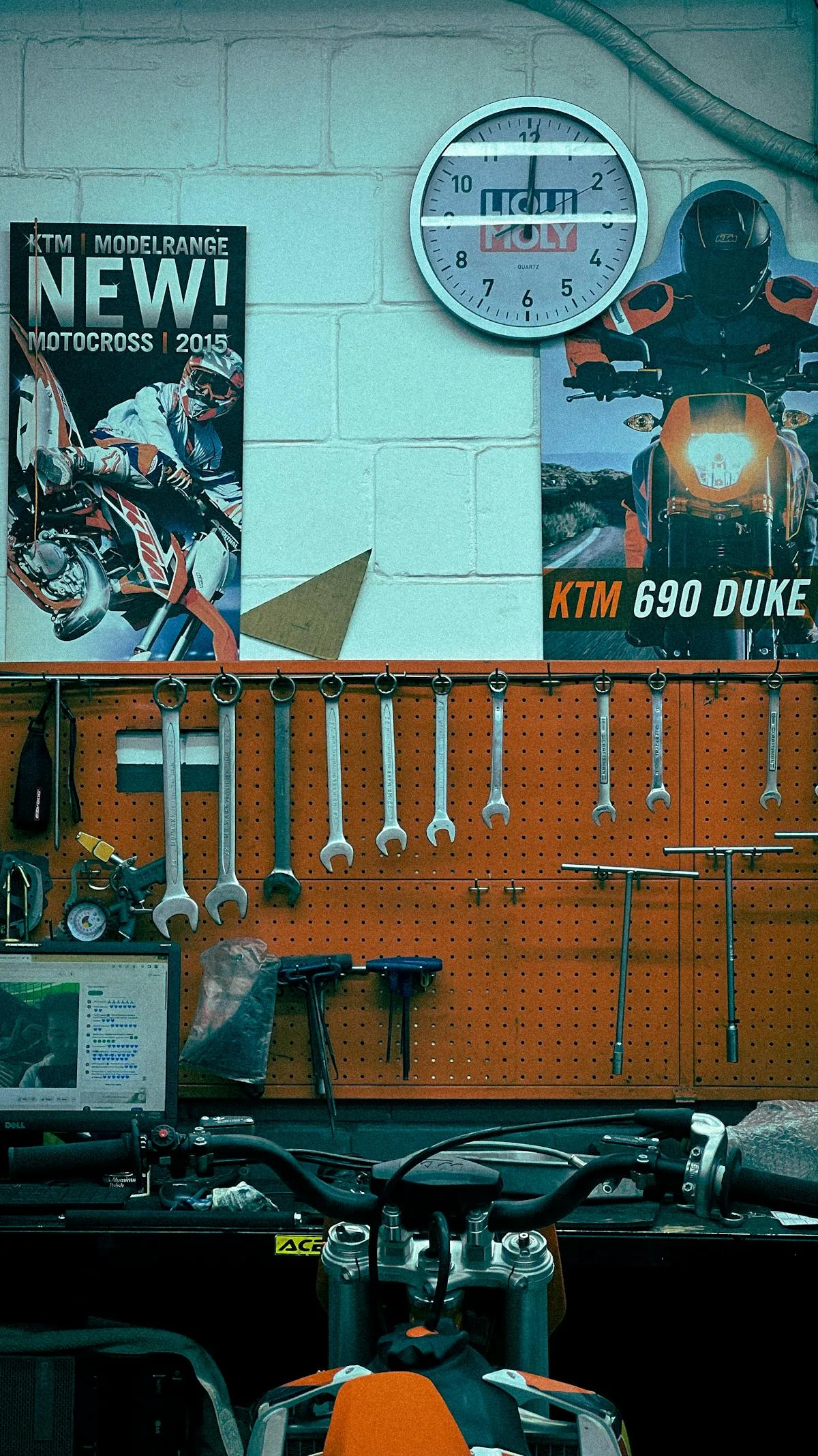 A repair workshop with tools - bike shop cadence swings dramatically by season.